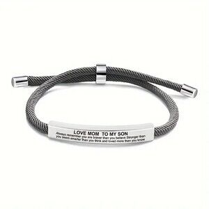 Grey Stainless Steel "to My Son" Bracelet